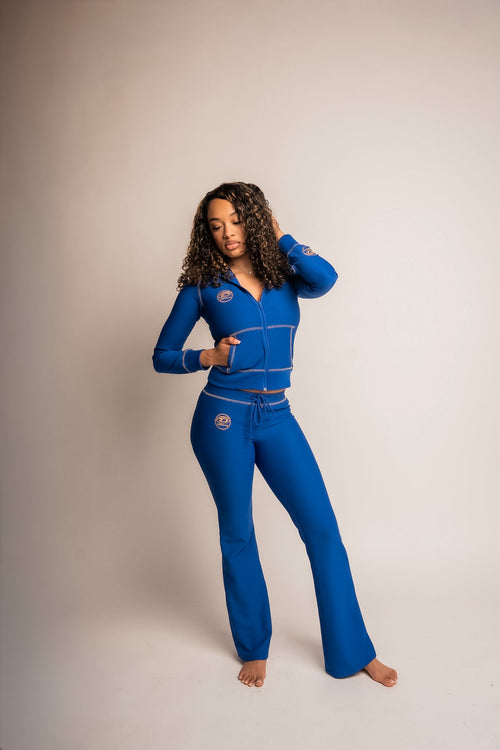 Azure Waffle Knit Pants