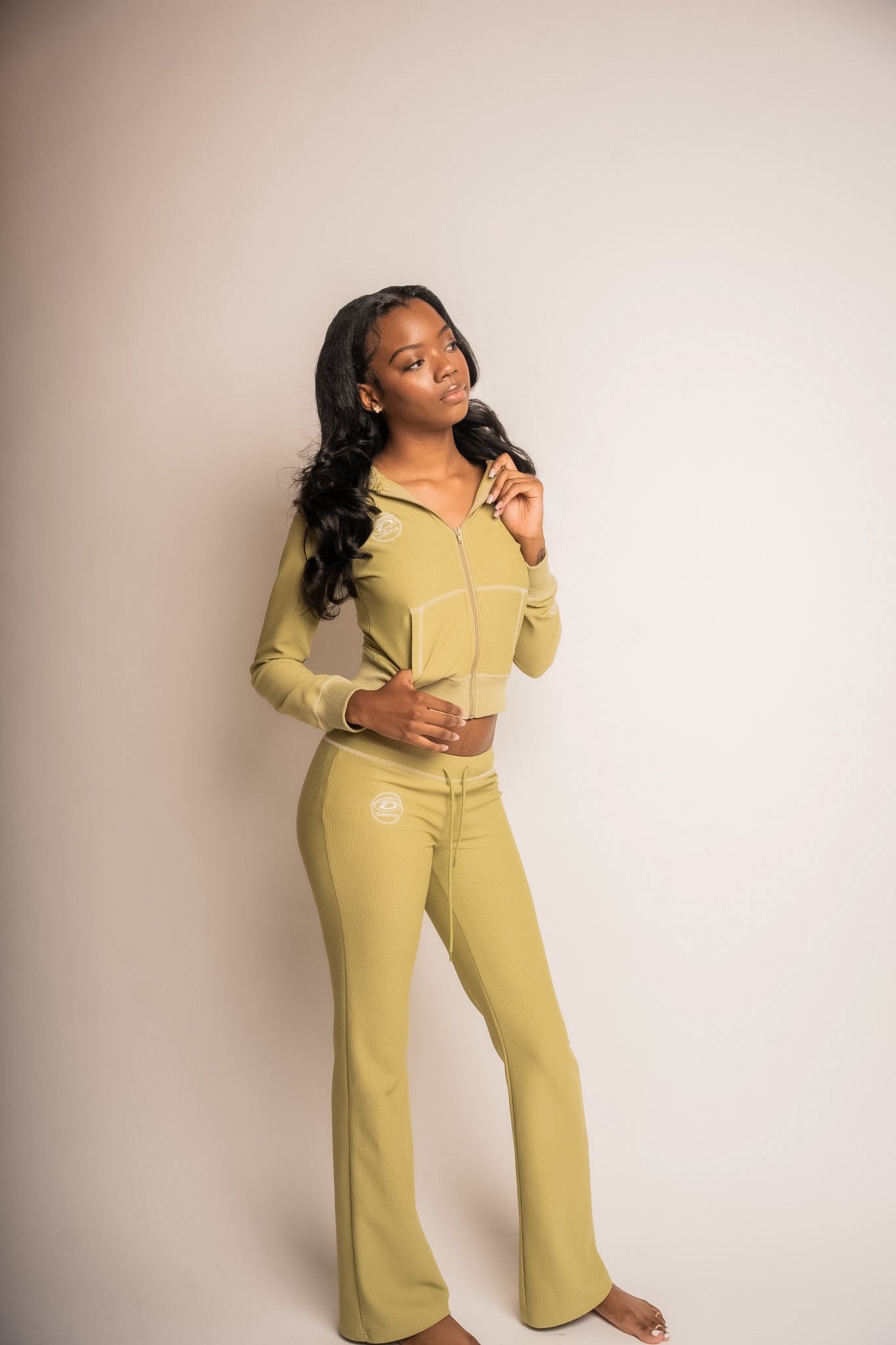 Matcha Waffle Knit Set Jacket