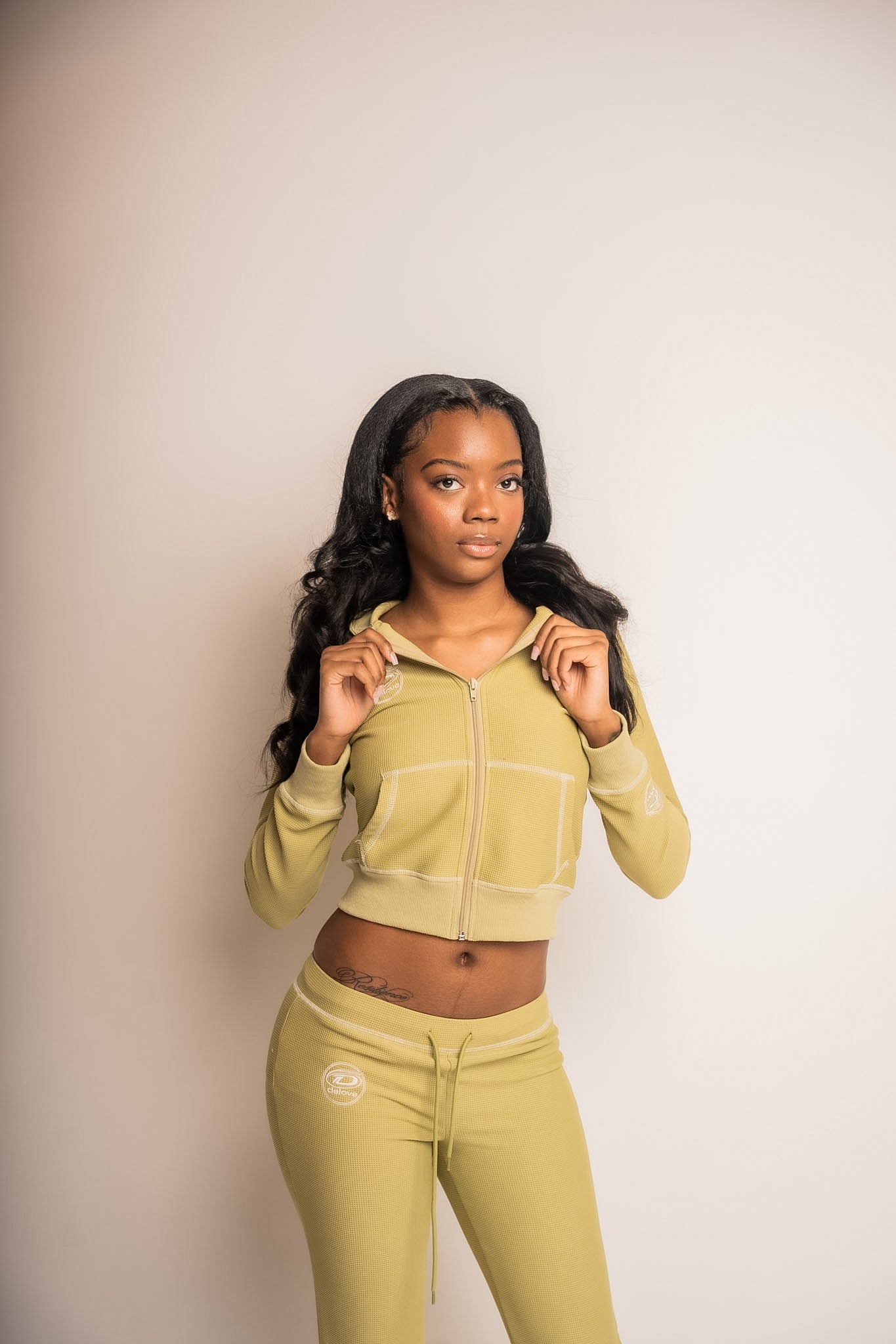 Matcha Waffle Knit Set Jacket